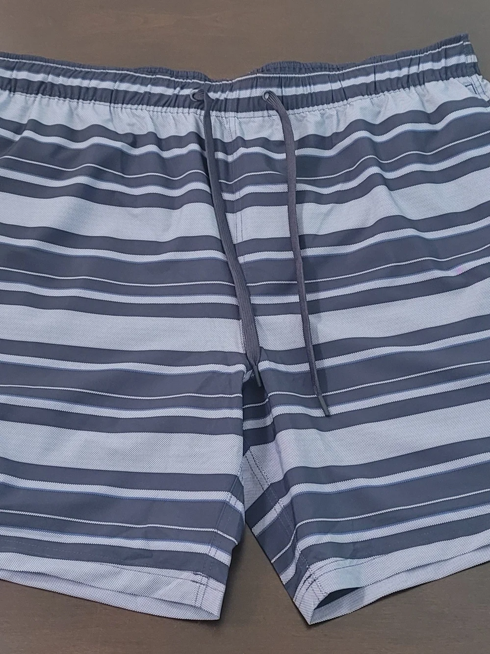 Nautica Navy and Light Blue Striped Swim Shorts